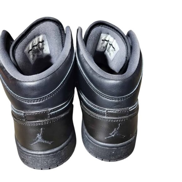 Nike Air Jordan 1 Mid Black on black Youth size 7 - Picture 4 of 6